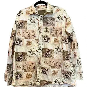 Northern River Sz L Button Down‎ Shirt Bird Dogs Hunting
